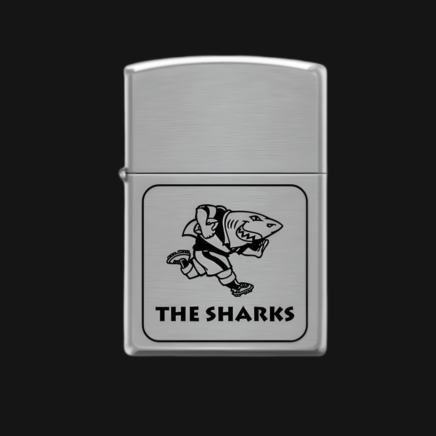 Zippo Lighter - Brushed Chrome - Sharks