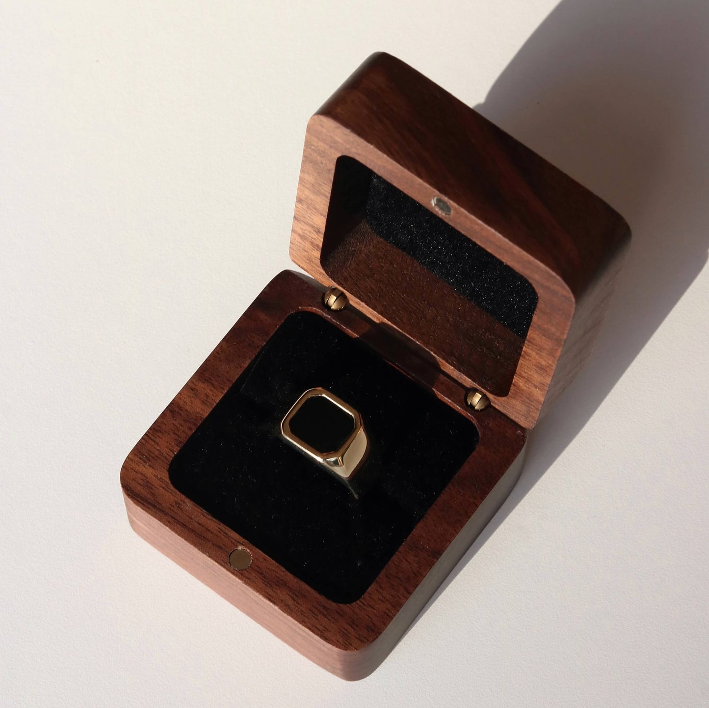 Men's Square Signet Ring with Black Onyx