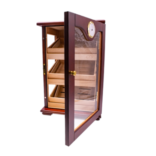 Large Mahogany Wood and Cedar Humidor - 3 tier