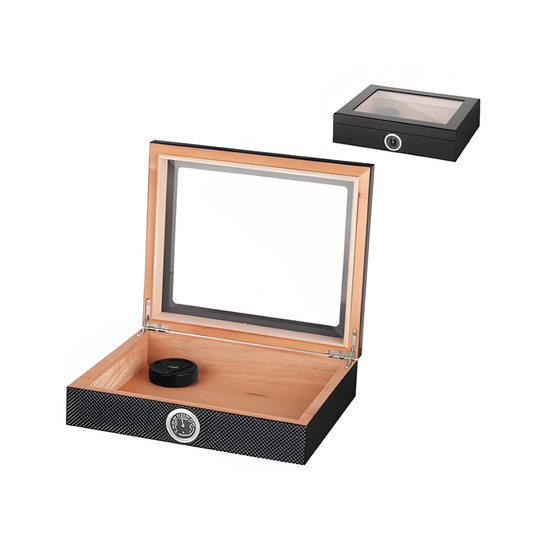 Carbon Fiber Glass-Top Humidor