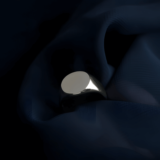 Round Signet Ring - Silver