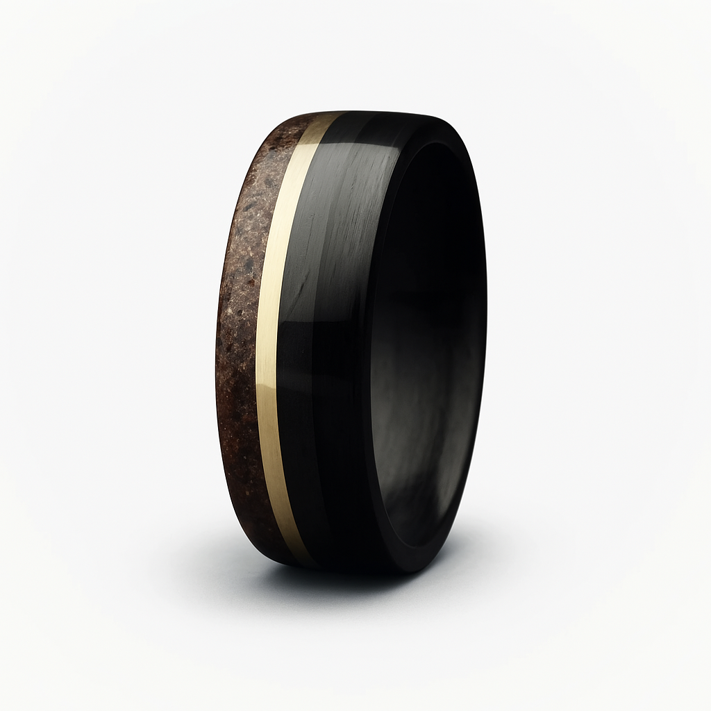 Black Carbon Fibre Rings