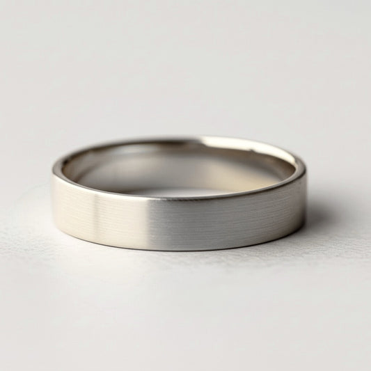 Men's Silver Flat Ring - Plain Band