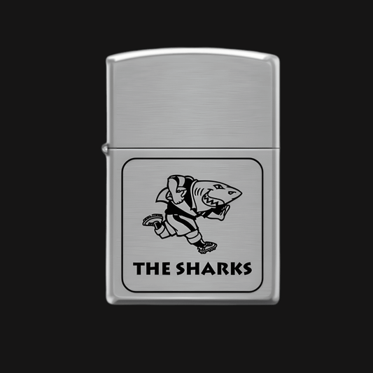 Zippo Lighter - Brushed Chrome - Sharks