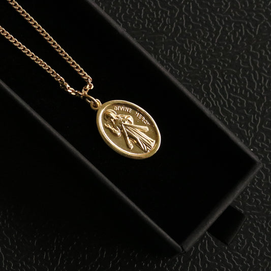 Silver Divine Mary Pendant and Chain