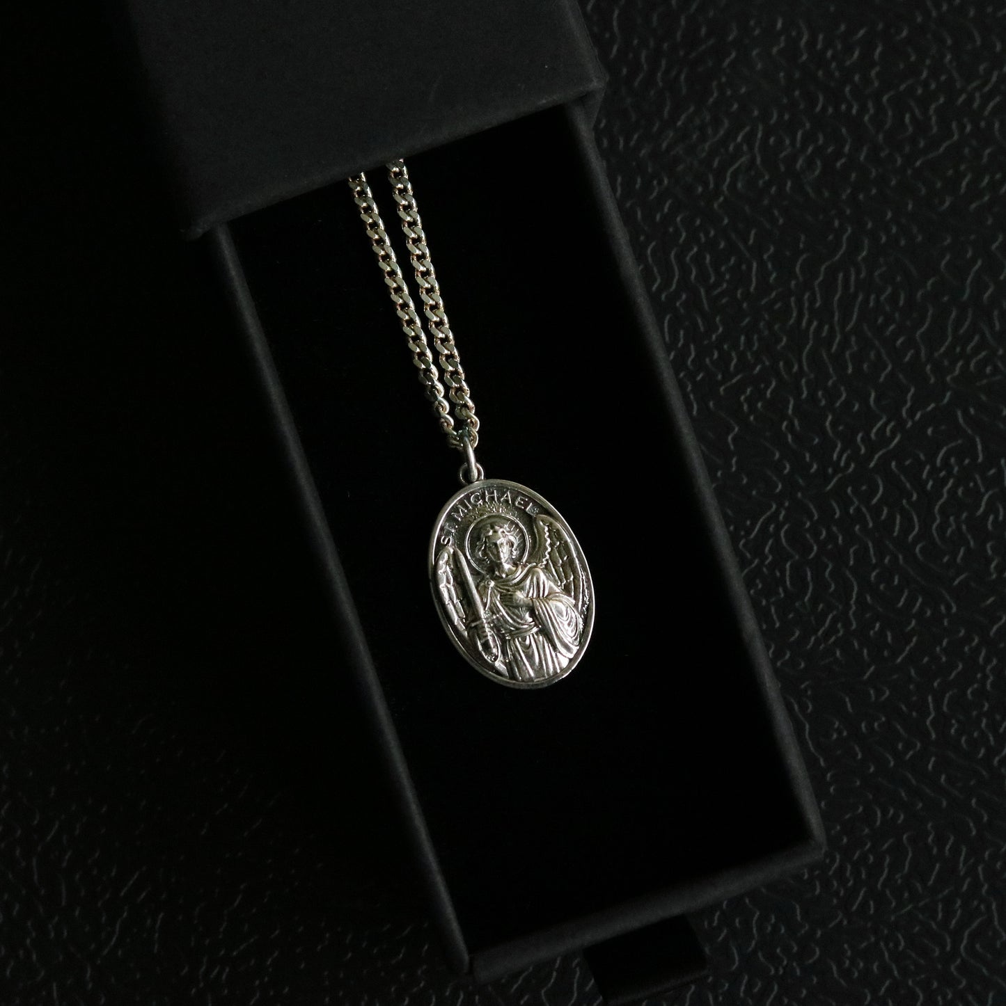 Silver St Michael Pendant and Chain Version 2.0