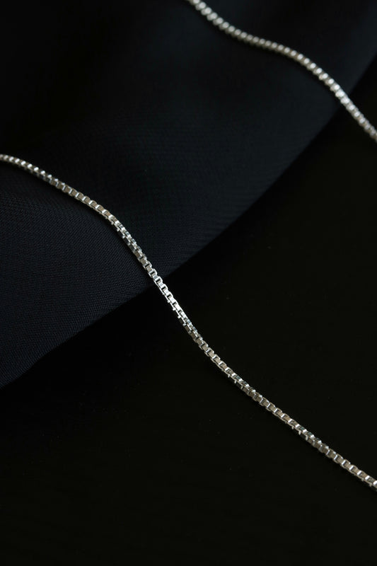 Men's Silver Box Chain Necklace