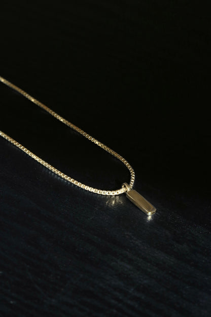 Bar and Cross Pendant with Box Chain Combo