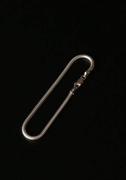 Men's silver snake chain bracelet.