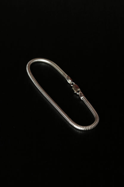 Men's silver snake chain bracelet.