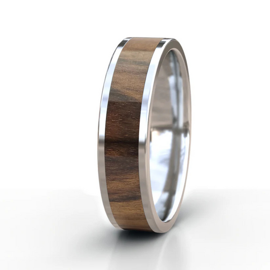 Tamboti Wood Ring -  Stainless Steel