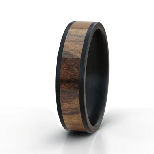Tamboti Wood Ring - Carbon Fibre