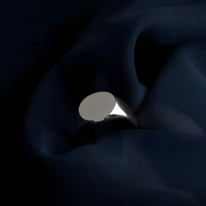 Round Signet Ring - Silver