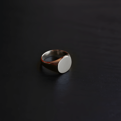 Round Signet Ring - Silver