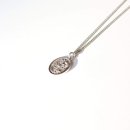 Men's Silver St Michael Pendant and Chain