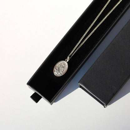 Men's Silver St Michael Pendant and Chain